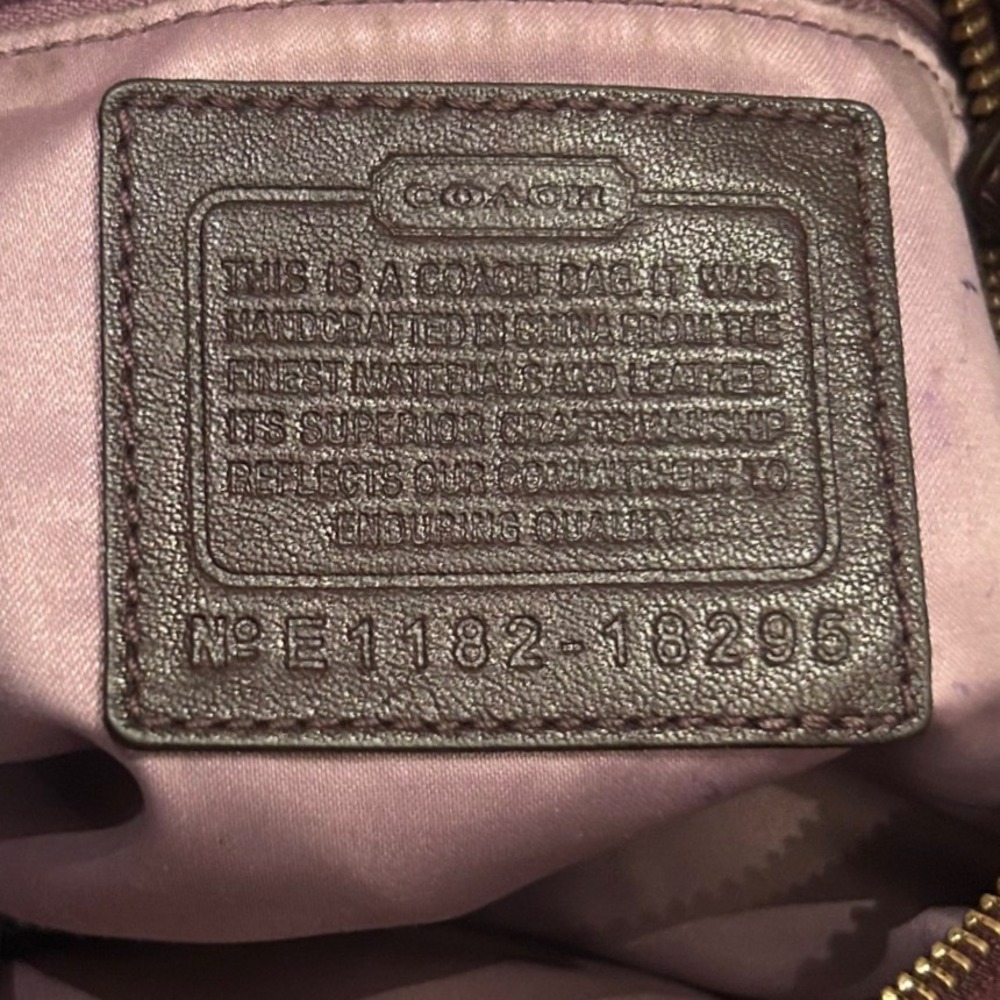 Coach Kristin Hobo Bag Purse Plum Metallic Turnlock Y2K Designer Monogram Luxury - Picture 2 of 11